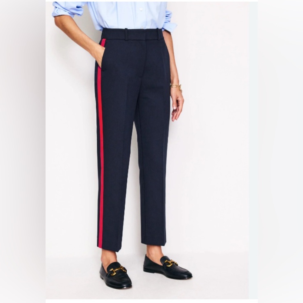 Banana Republic Avery Navy Pants with Red Stripe | New without Tags